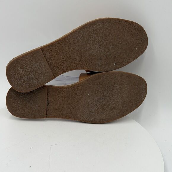 Madewell The Boardwalk Post Slide Women's Size 8.5 Tan Leather Sandals Thong - Picture 7 of 8